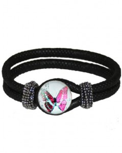Sort armbånd med sommerfugle smykke i lyse farver online Smikka webshop