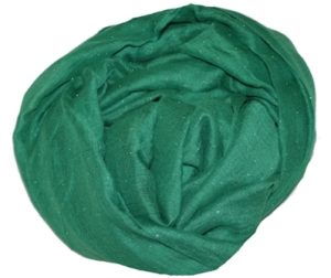 Grønt tørklæde med glitter