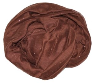 Tørklæde i brunt med glittersten