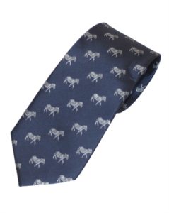 Mørkeblåt slips med sølvfarvede zebraer online Smikka