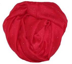 Tørklæde i rød med glitter og glimmer billigt online